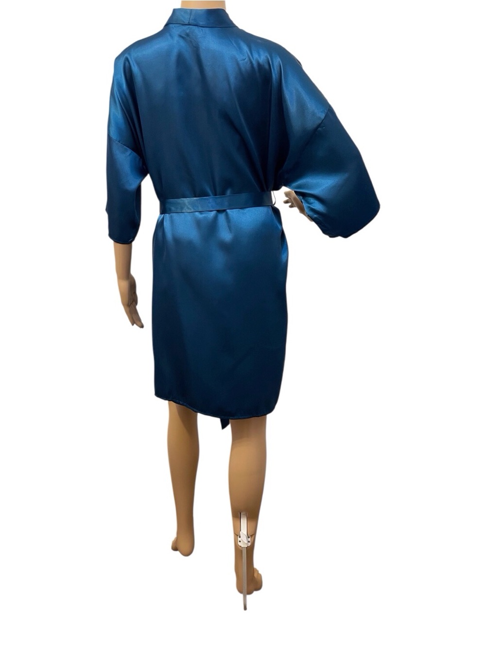 Honors Intimates Women's Blue Satin Night Gown Satin Robe, XL - Picture 7 of 12